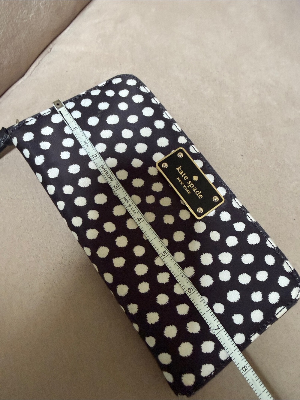 kate spade Black and White Polka Dot Zip-Around Wallet - Picture 11 of 12